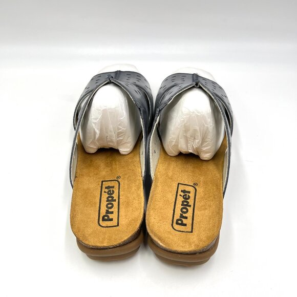 9D 9W 9 WIDE WIDTH Propet Fionna Blue Lasercut Leather Comfort Sandals Shoes - Picture 7 of 14